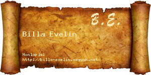 Billa Evelin névjegykártya